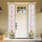 Happy Easter Porch Banner Wood Board Bunny Rabbit Easter Eggs Flower Front Porch Welcome Sign Easter Spring Summer Party Decorations and Supplies for Home-12×71''